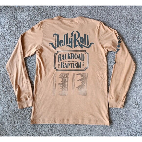 Jelly Roll Other - Jelly Roll Tour T-Shirt Men's Medium Graphic Print Brown Long Sleeve